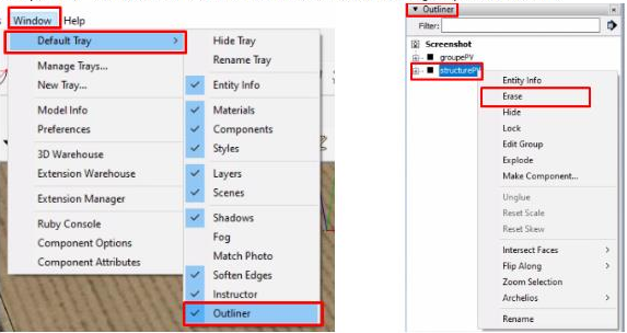 window menu outliner SketchUp