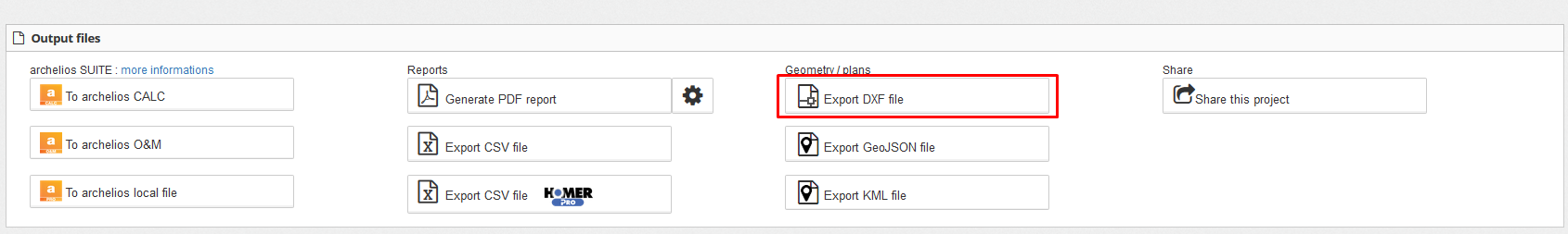 export DXF file