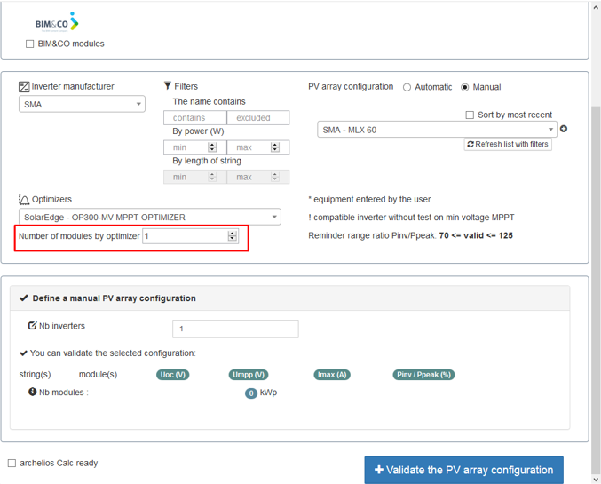 number modules by optimizer